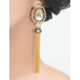 Oval Diamond Stud Danglers